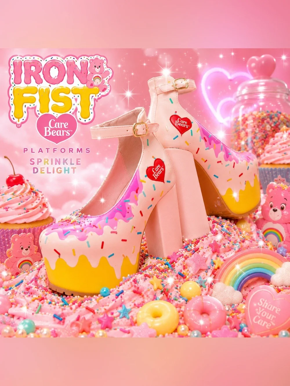Iron Fist Care Bears Spring Fling Sprinkle Platform Mary Janes